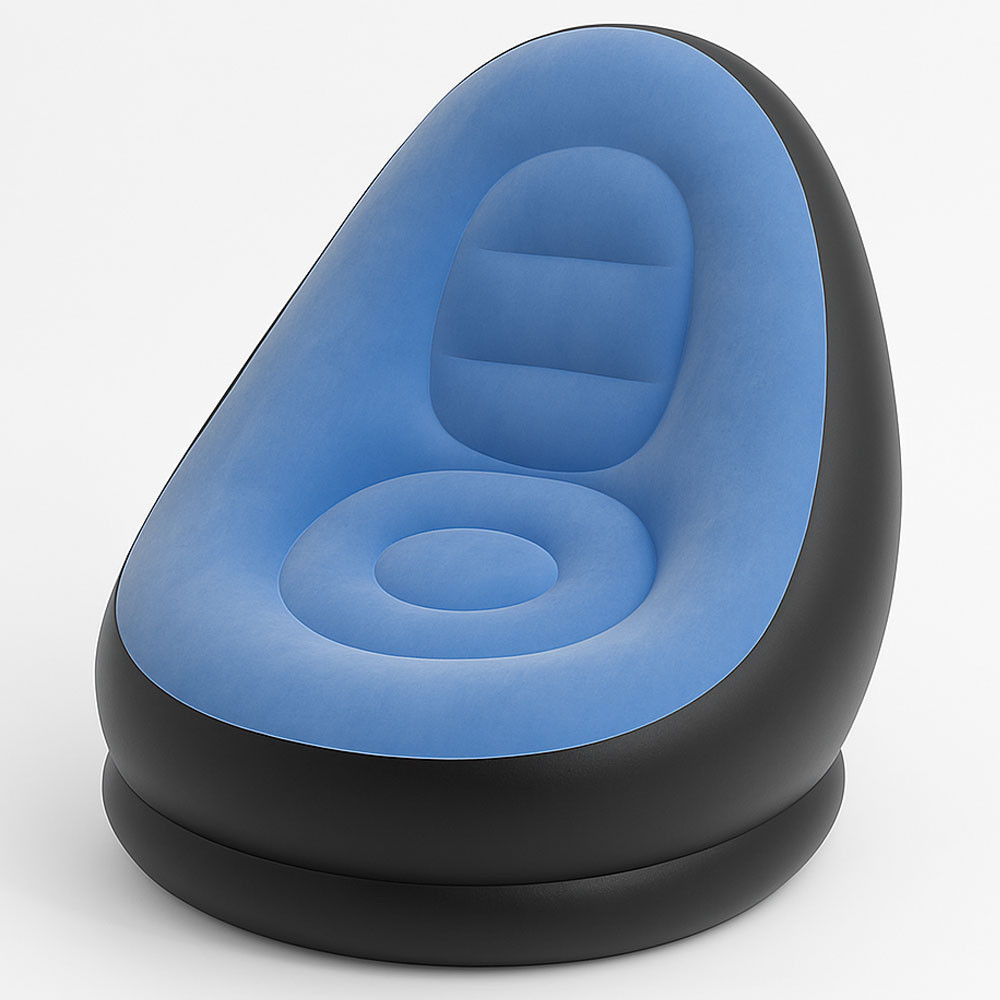 Надувне крісло з пуфиком 2в1 (116х98х83см,до 100кг) Air Sofa + насос,Блакитний SBR Київ - фото 6