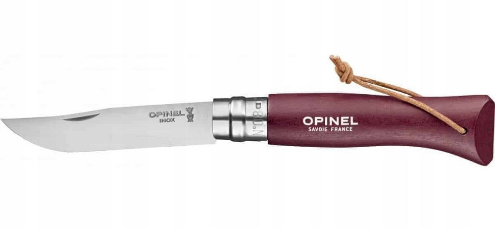 Туристичний Складаний Ніж з мотузкою Opinel No.8 "Trekking" Burgundy (002213) Нержавіюча сталь Нововолинськ - фото 2