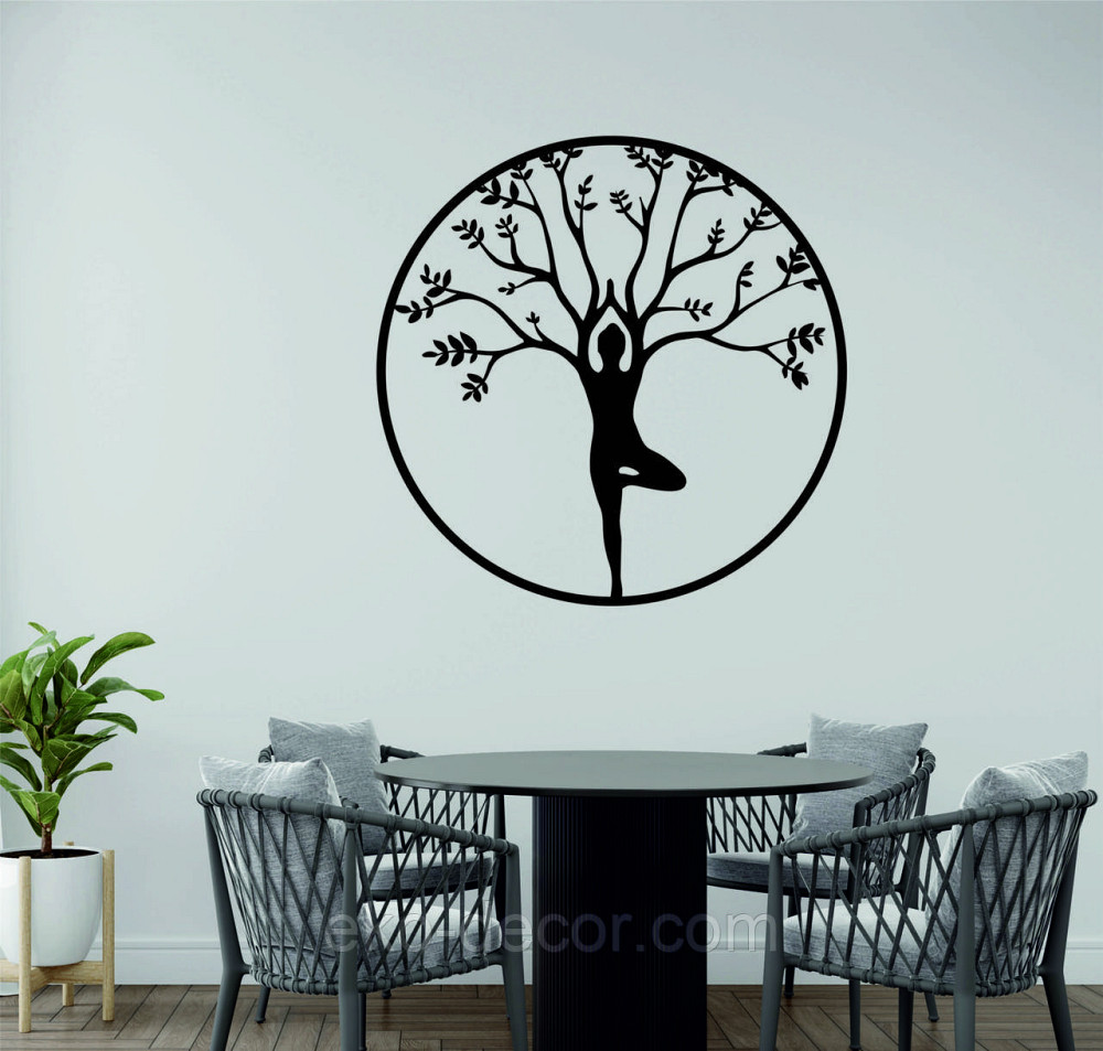 Декоративне настінне 3D Панно «ЙОГА» Декор на стіну з об'ємом 90*90 см, Чорний Київ - фото 5