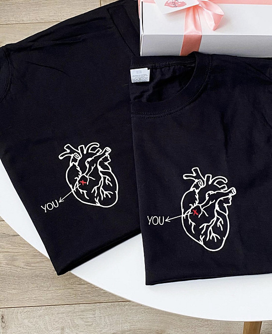 Парні футболки з серцем Белый, XXL, M Чернівці - фото 1
