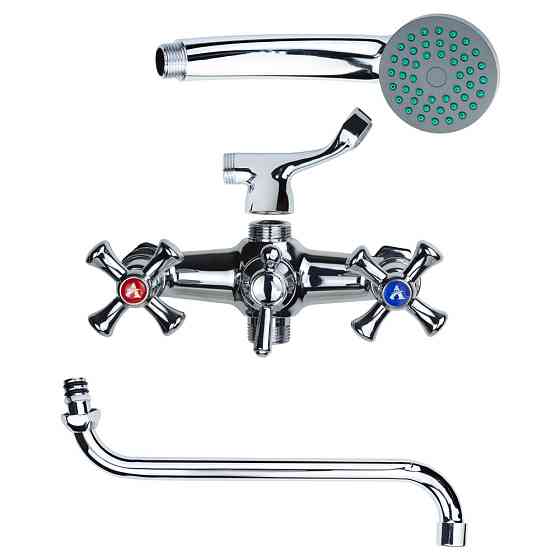 Змішувач PL 1/2" для ванни гусак вигнутий дивертор вбудований кульовий AQUATICA PL-5C455C (9777220) Київ