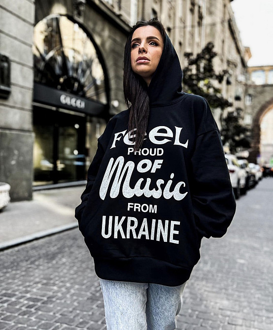 Худі FEEL PROUD OF MUSIC FROM UKRAINE Бордовий, XXL Чернівці - фото 1