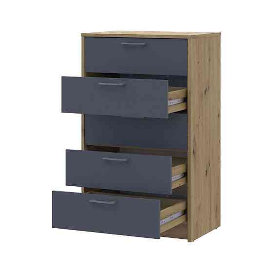 Комод Doros Ронді Дуб Артизан/Графіт 5 ящиків 60х40х100 DRS-011783 (41516188) Львів