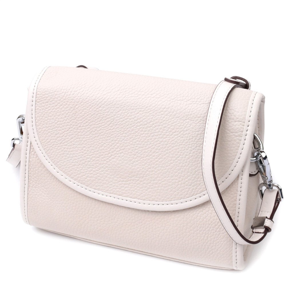 Женская кожаная сумка с полукруглым клапаном Vintage 22258 Белая Киев - изображение 1