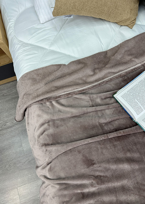 Плед-покривало Decorator WellSoft 180х210 см однотонний Лілово-сірий (87-266) Київ - фото 2