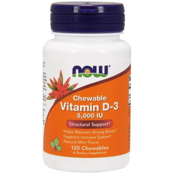 Витамин D-3 Now Vitamin D-3 5000 IU 120 chewables Луцк - изображение 1
