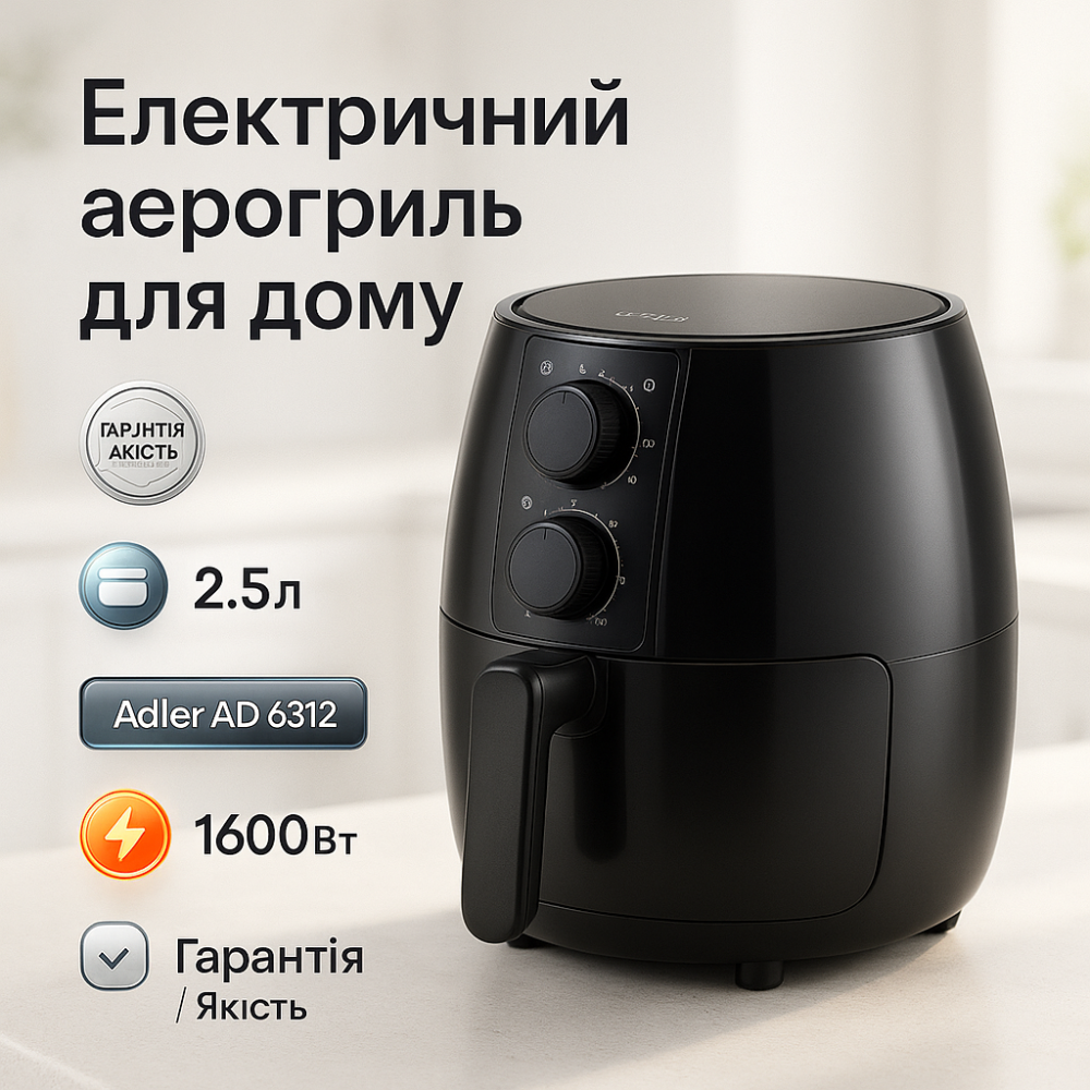 Электрическая фритюрница без масла, Аэрогриль воздушная, Аэрофритюрница электрическая сенсорная GQ-79 Львов - изображение 4