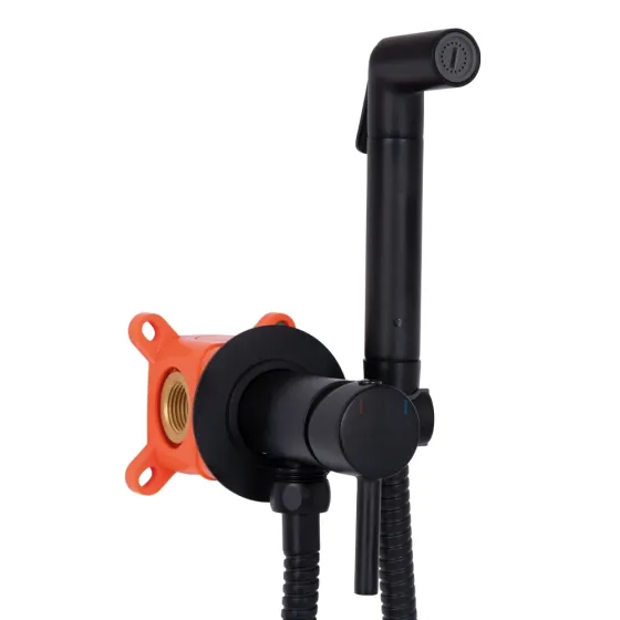 Набір для гігієнічного душу зі змішувачем Qtap Inspai-Varius BCR V00440001 чорний Київ