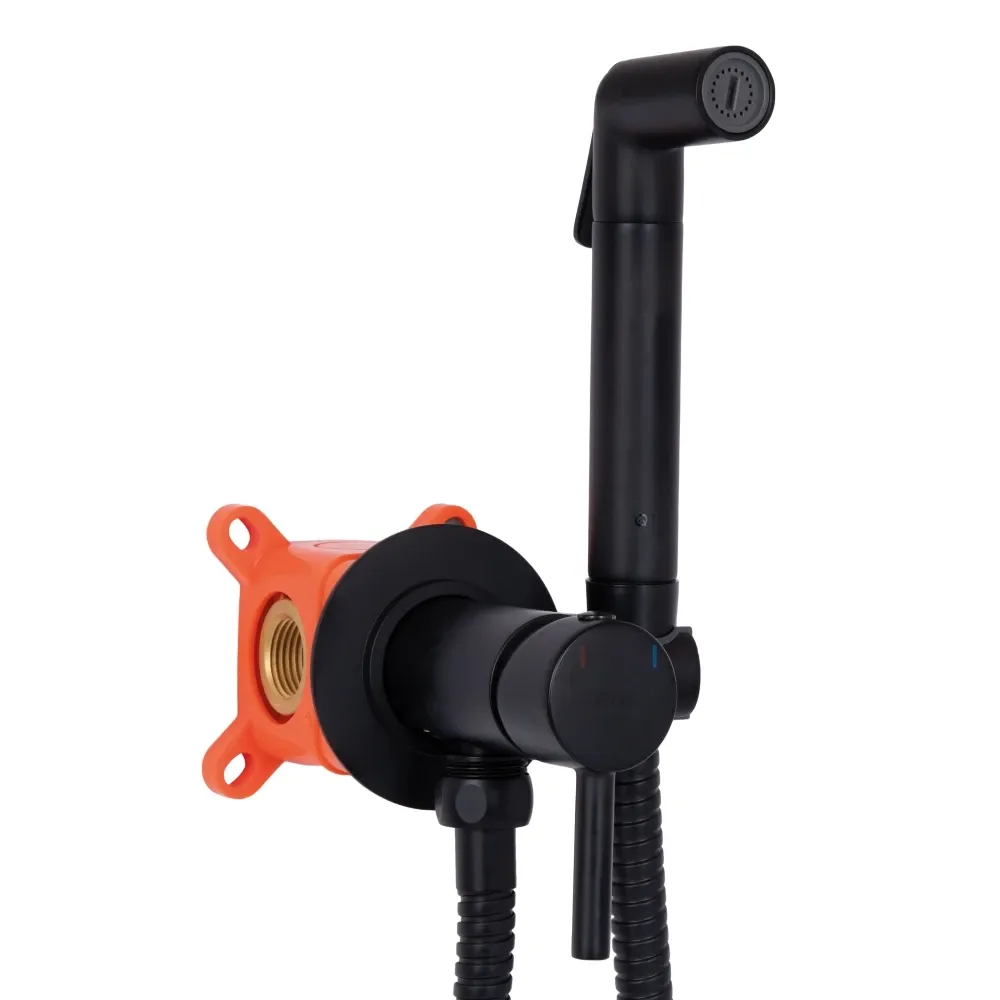 Набір для гігієнічного душу зі змішувачем Qtap Inspai-Varius BCR V00440001 чорний Київ - фото 1