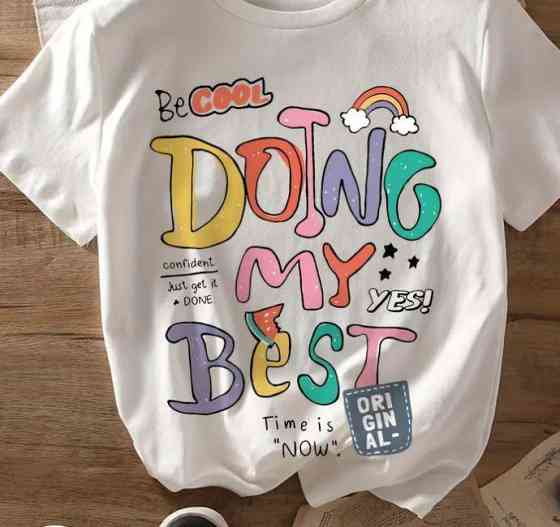 Футболка женская с принтом  44 Белая 2634324813 Днепр