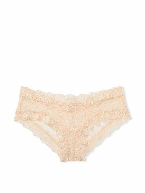 Трусики чики кружевные Victoria's Secret Posey Lace Cheeky Panty XL Бежевый (26826091) Киев - изображение 1