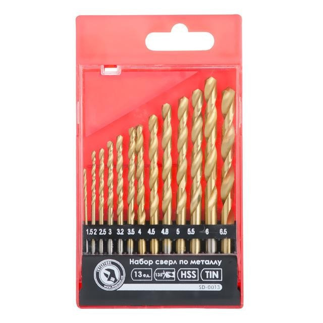 Набір свердл по металу DIN338 HSS 13шт (1.5-6.5), покриття Ti Мукачево - фото 1