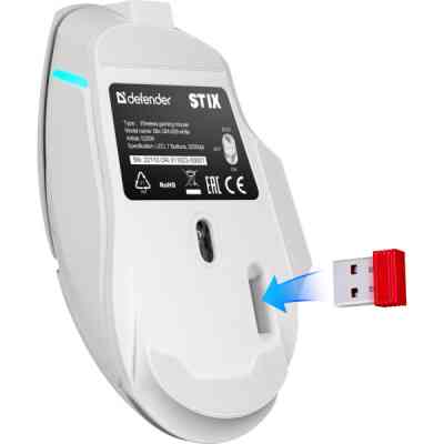 Мишка Defender Stix GM-009 LED Wireless White (52009) Вінниця