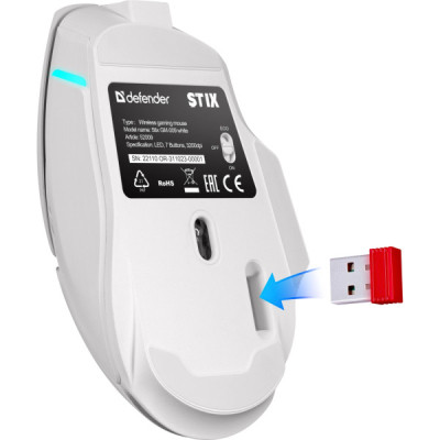 Мышка Defender Stix GM-009 LED Wireless White (52009) Винница - изображение 5