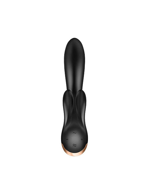 Смарт вібратор-кролик із подвійним відростком Satisfyer Double Flex Black Sex Aura Київ - фото 3