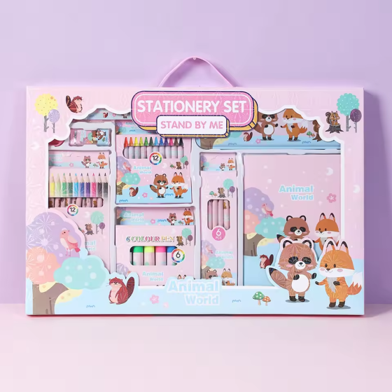 Набір для малювання з пеналом, олівцями та маркерами, тема Тварини, ідеальний подарунок для дітей Кам'янець-Подільський