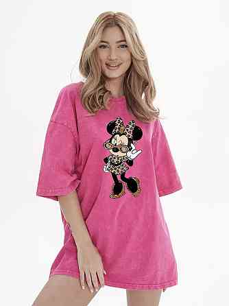 Футболка оверсайз винтаж с принтом Розовый Минни Харьков