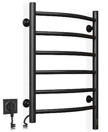 Рушникосушка електрична NAVIN Камелія 480х600 Sensor ліва з таймером, чорний муар Київ