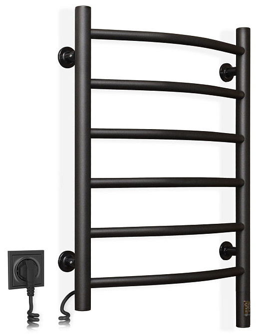 Рушникосушка електрична NAVIN Камелія 480х600 Sensor ліва з таймером, чорний муар Київ - фото 1