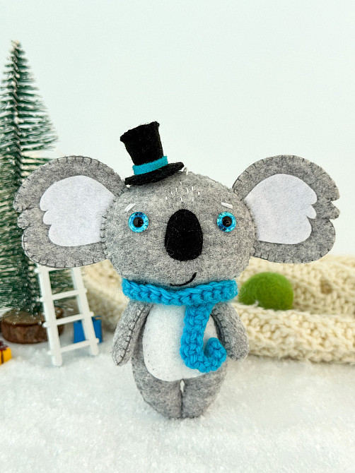 "Новорічна ялинкова прикраса з фетру ручної роботи - Коала (хлопчик) Київ - фото 1