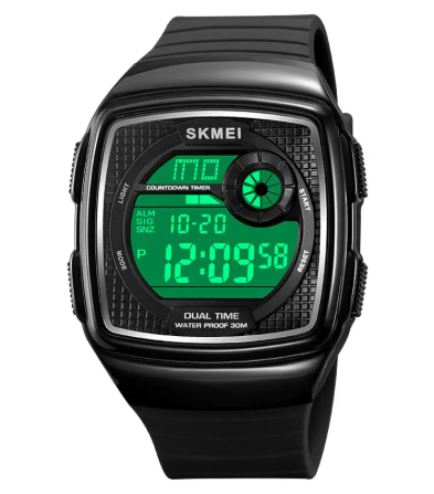 Годинник чоловічий наручний спортивний Skmei 2208 (Чорний з білим) Вінниця - фото 3