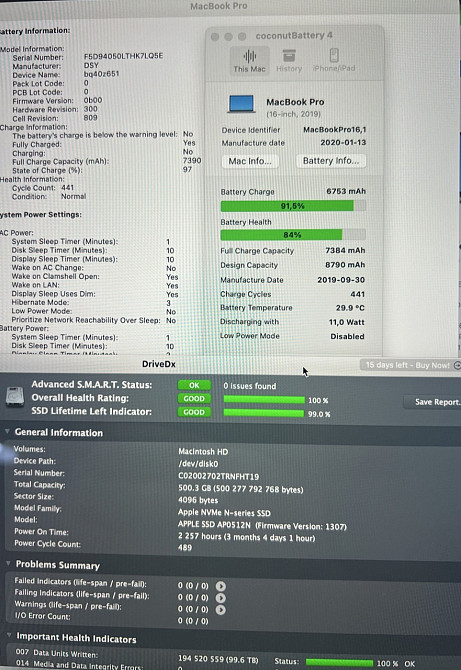 Ноутбук MacBook Pro 16" (2019) A2141 / i7 6-Core / RAM16GB/ SSD512Gb. 4Gb. Київ - фото 6