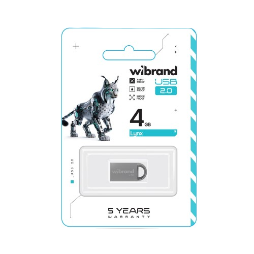 Флешка 4Гб USB 2.0 срібло lynx Wibrand Житомир