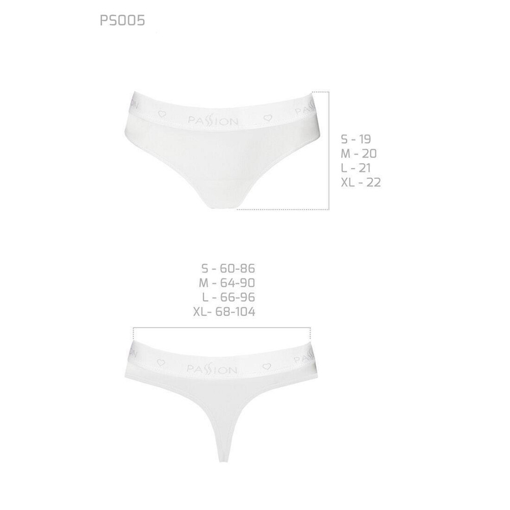 Трусики-бразилиана из хлопка Passion PS005 PANTIES L, white Sex Aura Киев - изображение 6