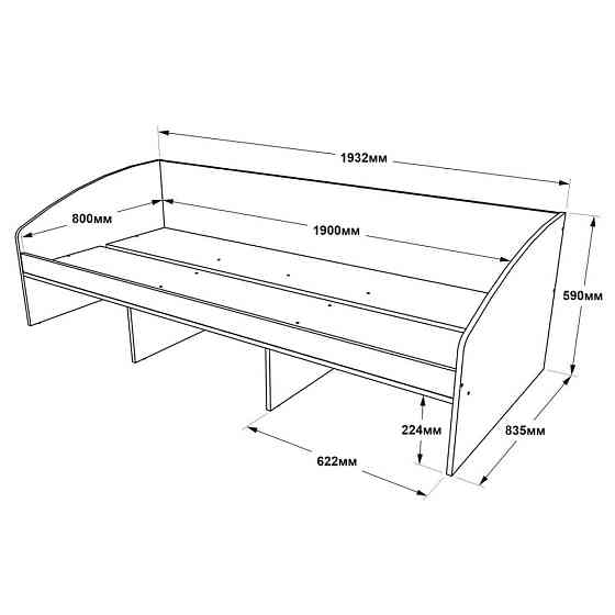 Ліжко односпальне Еверест Комфорт 3 193х84х59 см Німфея Альба (DTM-5731) Дніпро