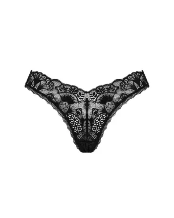 Мереживні стрінги Obsessive Donna Dream thong XL/2XL Black, низька посадка Львов