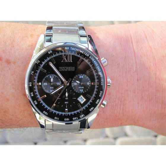 Чоловічий наручний годинник Skmei Tandem 9096 Сріблястий Київ