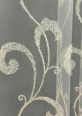 Тюль фатин с вышивкой и люрексом цвет молочный 1684т Киев