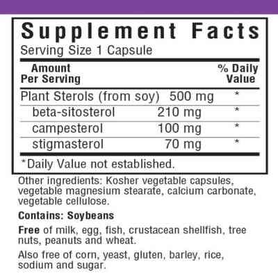 Трави Bluebonnet Nutrition Рослинні стерини 500мг, 60 вегетаріанських капсул (BLB1177) Вінниця