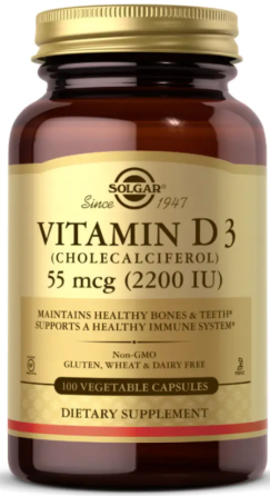 Витамин Д Solgar Vitamin D3 Cholecalciferol 55 mcg 2200 IU 100 vcaps Киев