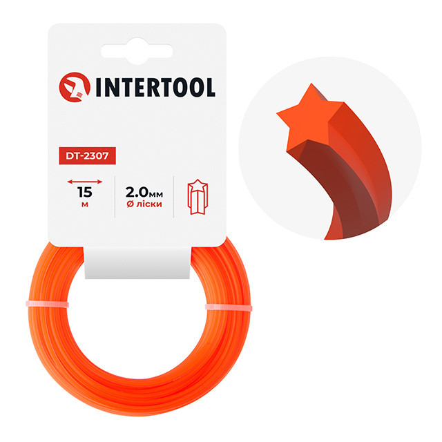Лiска для тримера "зірка", 2.0 мм x 15 м INTERTOOL DT-2307 Київ - фото 1