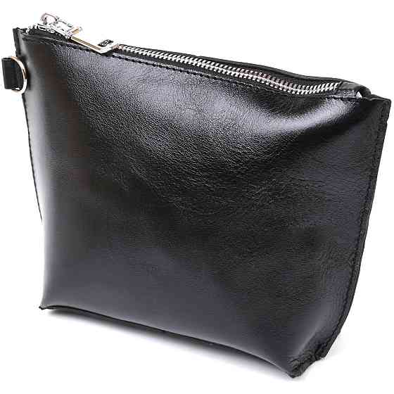 Зручна шкіряна косметичка Чорний (SHVIGEL) Київ