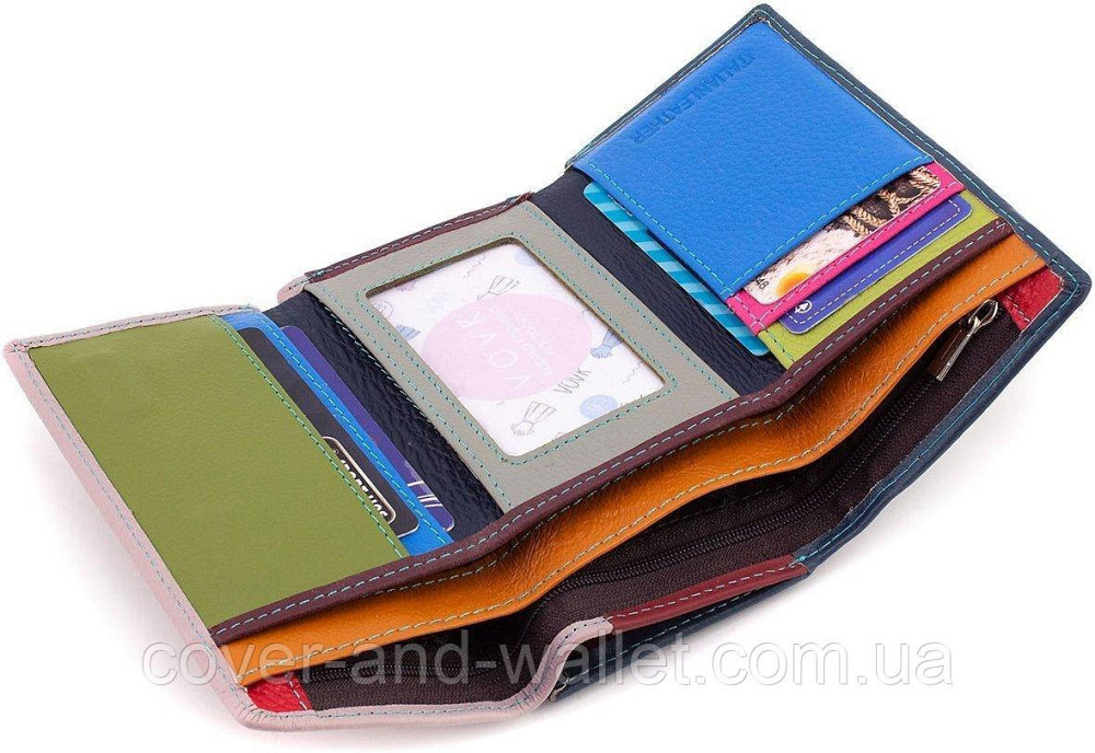 Пудровий жіночий шкіряний гаманець на магнітах середнього розміру ST 021 Київ - фото 4