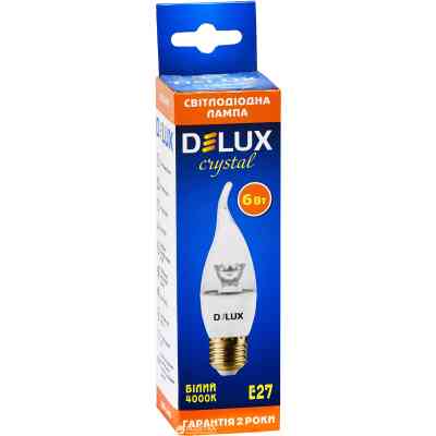 Лампочка Delux BL37B 6 Вт tail 4000K 220В E27 crystal 3шт (90016739) Вінниця