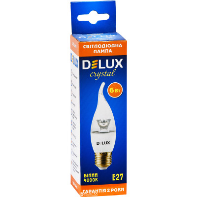 Лампочка Delux BL37B 6 Вт tail 4000K 220В E27 crystal 3шт (90016739) Вінниця - фото 2