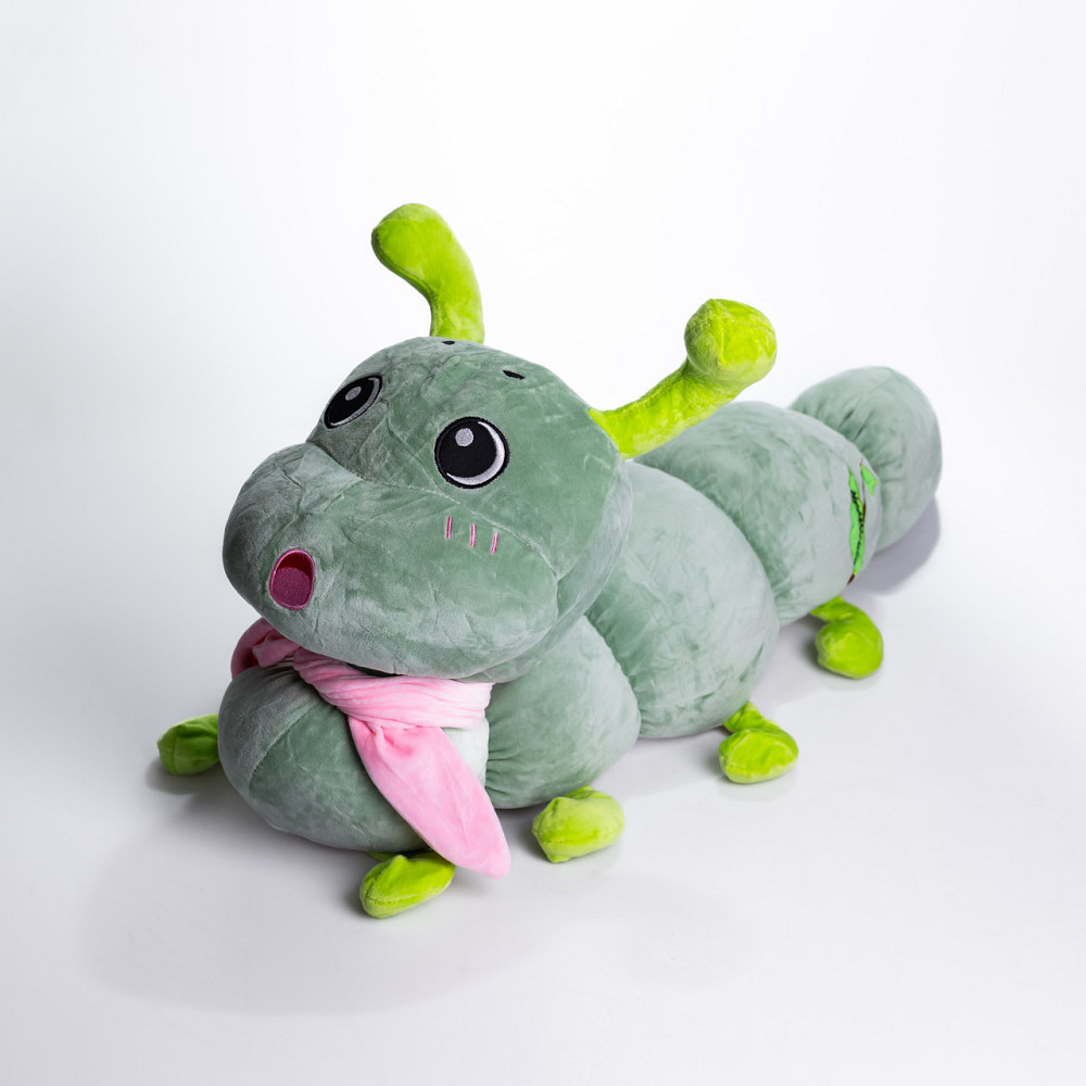 М'яка іграшка-подушка з пледом Гусениця 110×170 (см) плюшевий дитячий плед 3в1 Зелений 7127-GR Коломыя - изображение 9