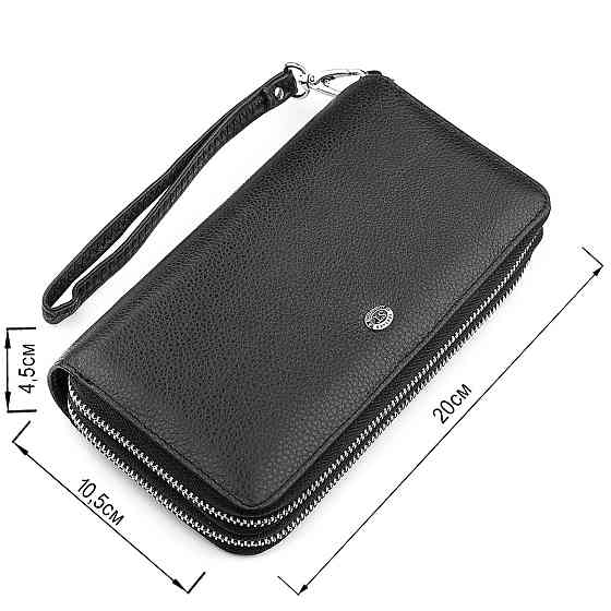 Чоловічий гаманець ST Leather 18451 (ST127) натуральна шкіра Чорний Київ