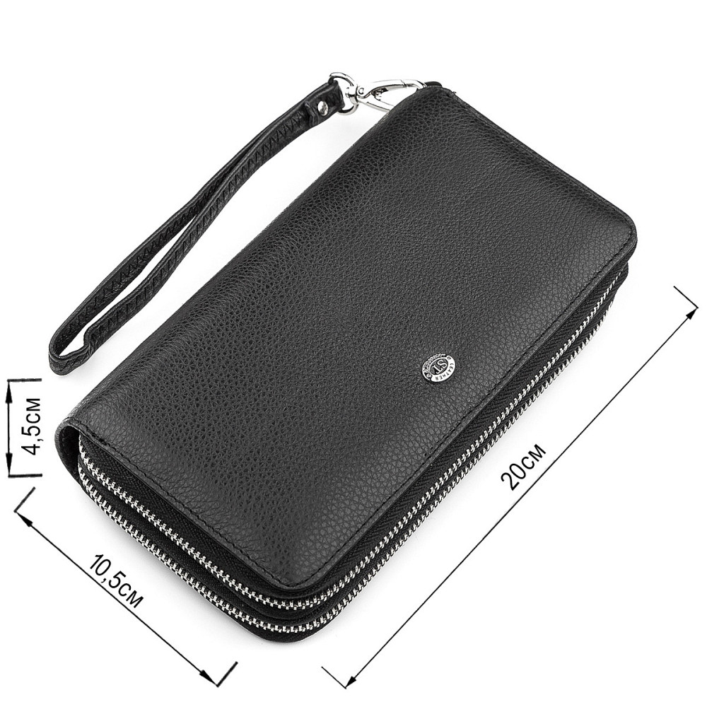 Чоловічий гаманець ST Leather 18451 (ST127) натуральна шкіра Чорний Київ - фото 1