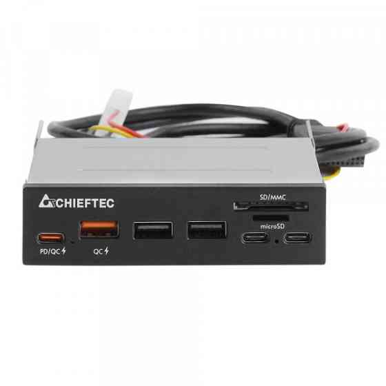 Card Reader 2x USB3.2, 2x Type-C,1x PD3.0, 1x QC3.0 USB, внутрішній, 3.5" чорний CRD-908H Chieftec (CRD-908H) Київ