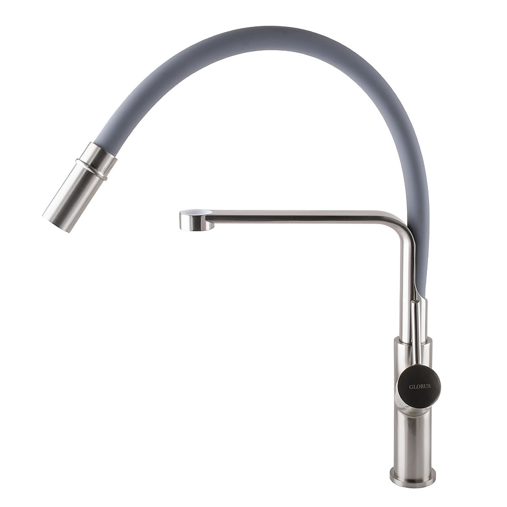 Змішувач для кухні Globus Lux DENVER Flex GDF-32-08-02 Сталь-Сірий Гофровилив, латунь Тернопіль - фото 7