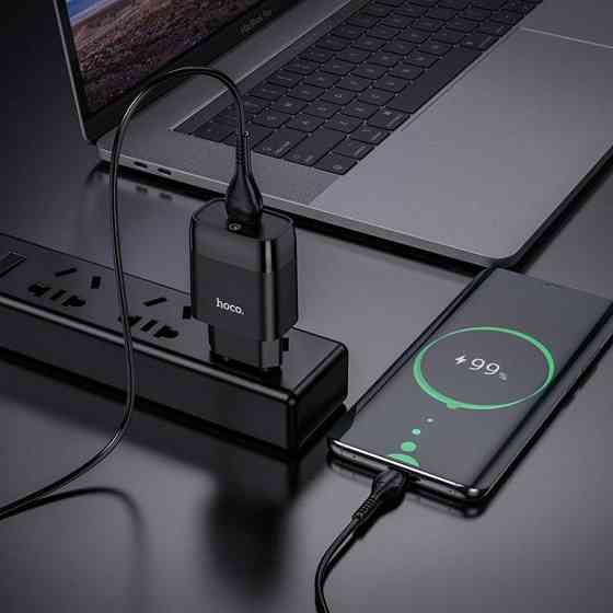 Мережевий зарядний пристрій HOCO C72Q Glorious single port QC3.0 charger set, колір чорний 6931474732521 Одеса