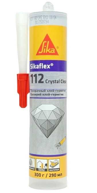 Прозорий клей-герметик Sika flex-112 Crystal Clear 300 мл Киев - изображение 1
