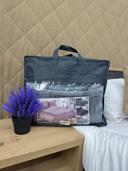 Покрывало велюровое King Size 220х240 см цвет серый (85-208) Киев - изображение 8