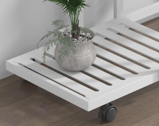 Стеллаж с полками для горшков с цветами и растениями металлический на 4 яруса цвет белый Каменец-Подольский