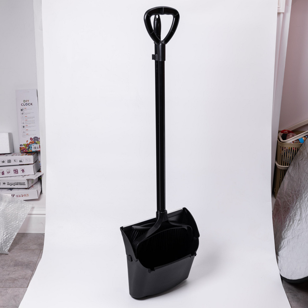 Веник і совок з довгою ручкою для прибирання чорні Київ - фото 9