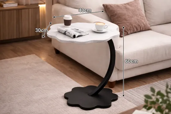 Прикроватный кофейный столик Flower 40х30х60 см Мрамор Коломыя